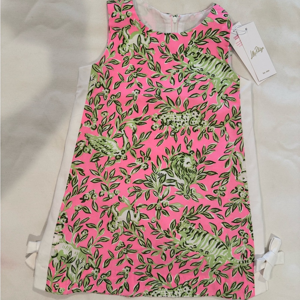 Lilly Pulitzer Pink and Green Leaf Print Dress